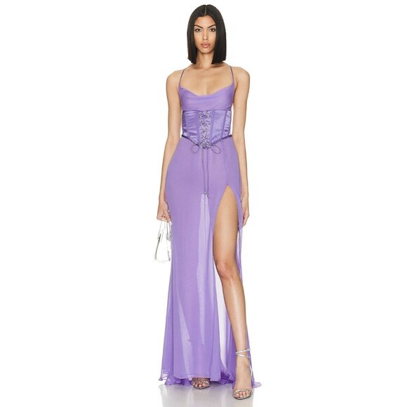 retrofete Larissa Dress Long Dusty Lilac Pastel Purple